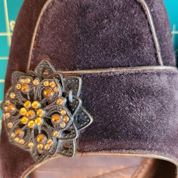 Aldo brown suede jeweled heels - Picture 4 of 7